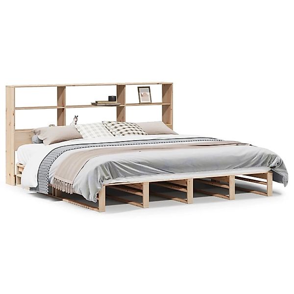 vidaXL Massivholzbett mit Regal ohne Matratze 180x200 cm Massivholz 3323929 günstig online kaufen