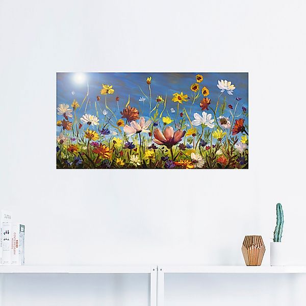 Artland Wandbild "Wildblumenwiese blauer Himmel" Blumenwiese 1 Stk. tlg. al günstig online kaufen