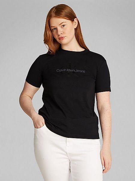 Calvin Klein Jeans Plus T-Shirt PLUS GLOSSY MONOLOGO REGULAR TEE mit glänze günstig online kaufen