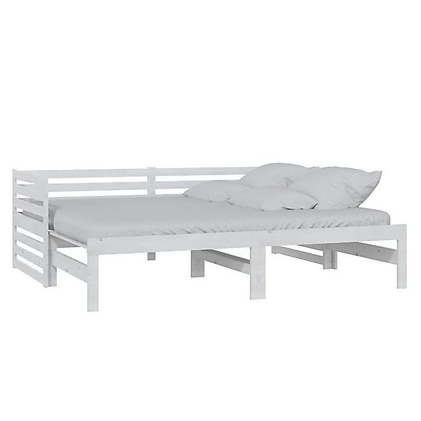 vidaXL Bett, Tagesbett Ausziehbar Weiß Kiefer Massivholz 2x(90x200) cm günstig online kaufen