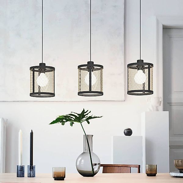 EGLO Hängeleuchte »DELLOW Pendellampe - Stahl - E27 - 3X40W - IP20« E27 1 S günstig online kaufen