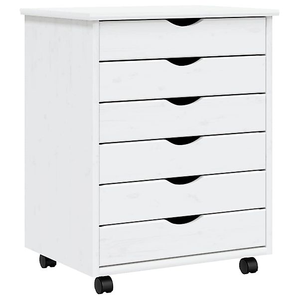 vidaXL Rollschrank mit Schubladen MOSS Weiß Massivholz Kiefer Modell 2 günstig online kaufen