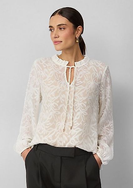 s.Oliver BLACK LABEL Langarmbluse Semitransparente Bluse mit Tunika-Ausschn günstig online kaufen