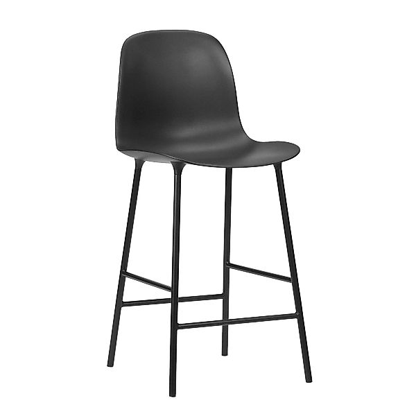 Normann Copenhagen - Form Barstuhl Gestell Stahl 65cm - schwarz/Sitzschale günstig online kaufen