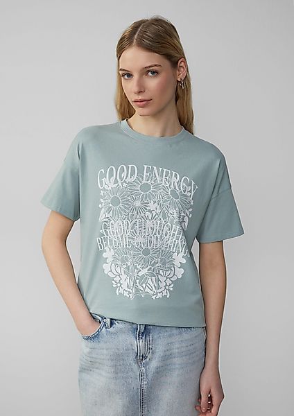 QS Kurzarmshirt Baumwollshirt mit Frontprint und günstig online kaufen