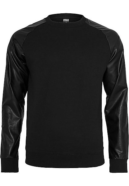 URBAN CLASSICS Rundhalspullover Urban Classics Herren Raglan Leather Imitat günstig online kaufen