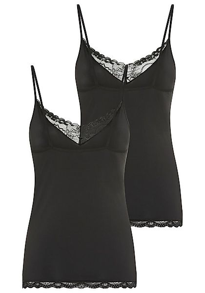 YSABEL MORA Spaghettitop (2er Pack) elastisch, Spitzeneinsatz, schmale Träg günstig online kaufen