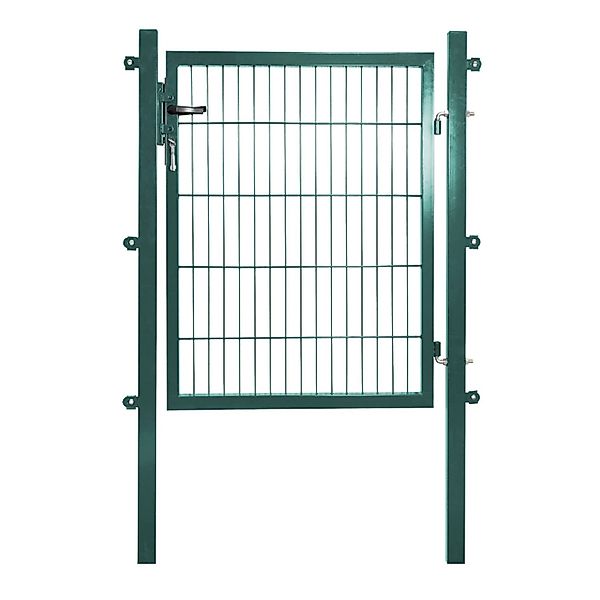 Solid Einzeltor Stahl Grün mit Füllung für Stabmatte 125 cm x 100 cm günstig online kaufen