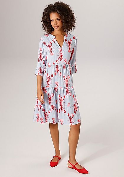 Aniston CASUAL Tunikakleid, gestreift und mit Krebsen bedruckt - NEIUE KOLL günstig online kaufen