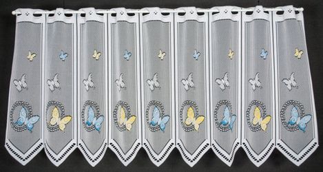 Gardinen Kranzusch Scheibengardine Schmetterlinge, Stangendurchzug, transpa günstig online kaufen