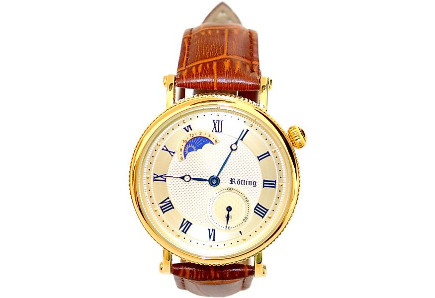 Rötting Design Quarzuhr Herrenuhr goldfarb. Ziffernblatt Tag/Nacht Phasen b günstig online kaufen