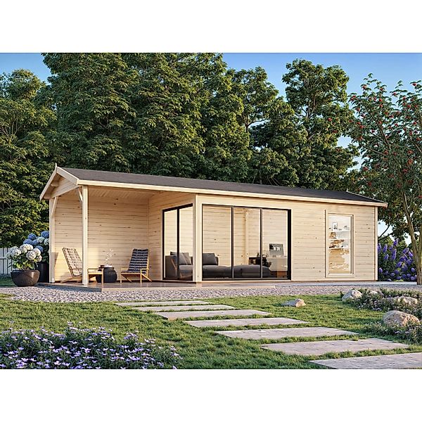 Palmako Gartenhaus Amanda Slide 873 x 300 cm Weiß-Anthrazit FSC® günstig online kaufen
