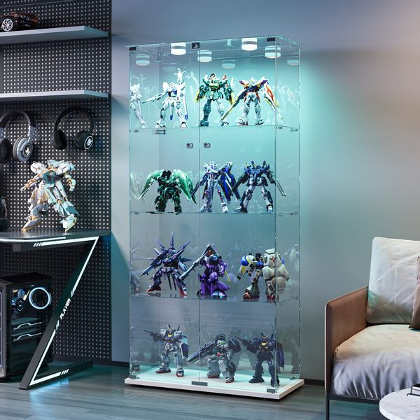 NMCXXO Glasvitrine Moderne Vitrine mit LED-Beleuchtung günstig online kaufen