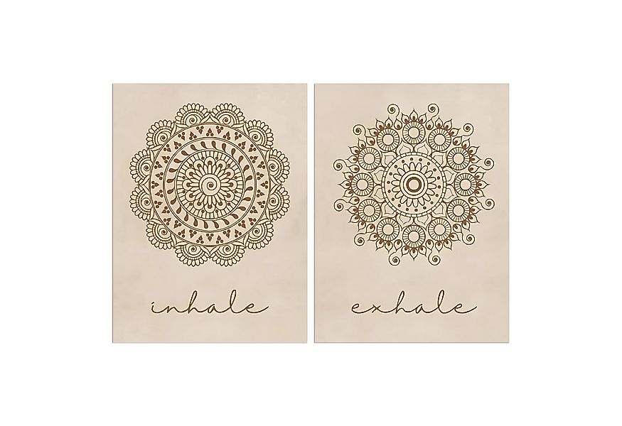 JUSTGOODMOOD Poster Poster Yoga Einatmen Ausatmen Mandala Wand Deko Print o günstig online kaufen