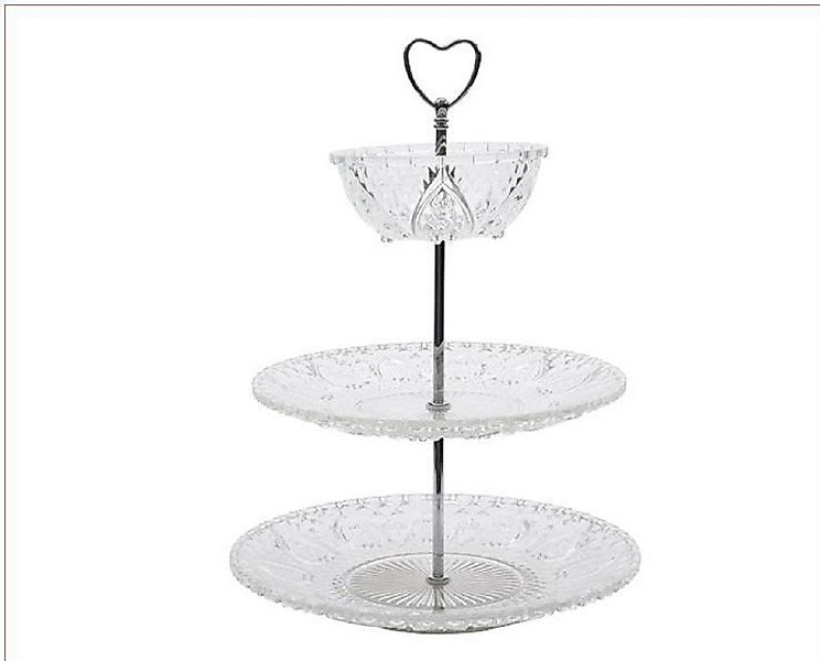 Kaemingk Dekoetagere Etagere Glas Tortenplatte Servierplatte Ø25 H37,5 cm günstig online kaufen