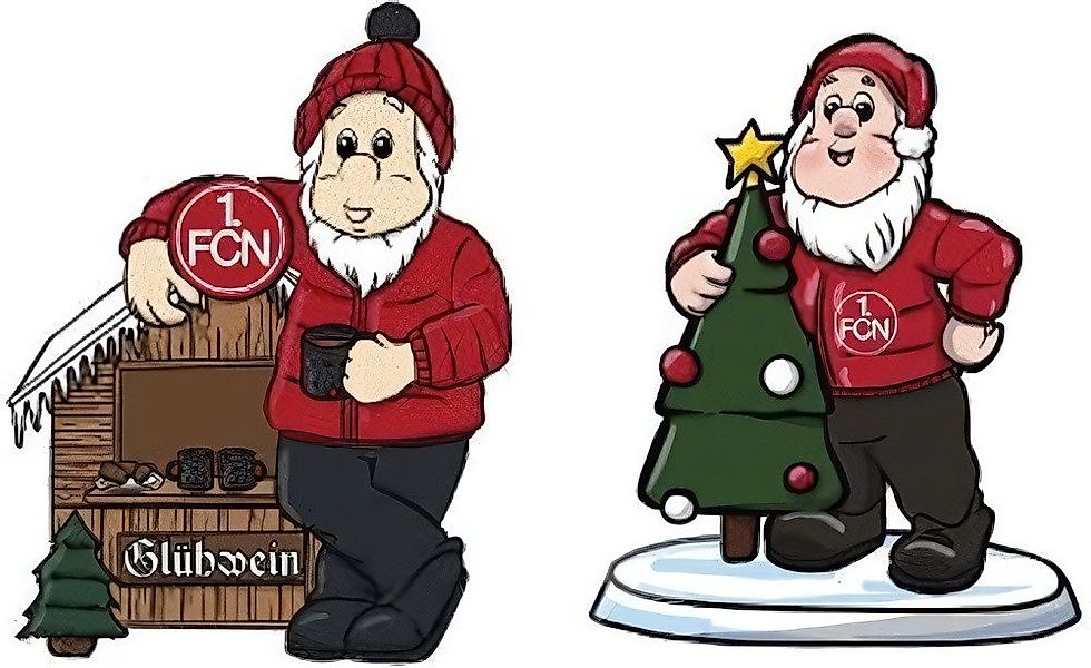 1. FC Nürnberg Dekoobjekt Weihnachtsfiguren Mini 2er Set günstig online kaufen