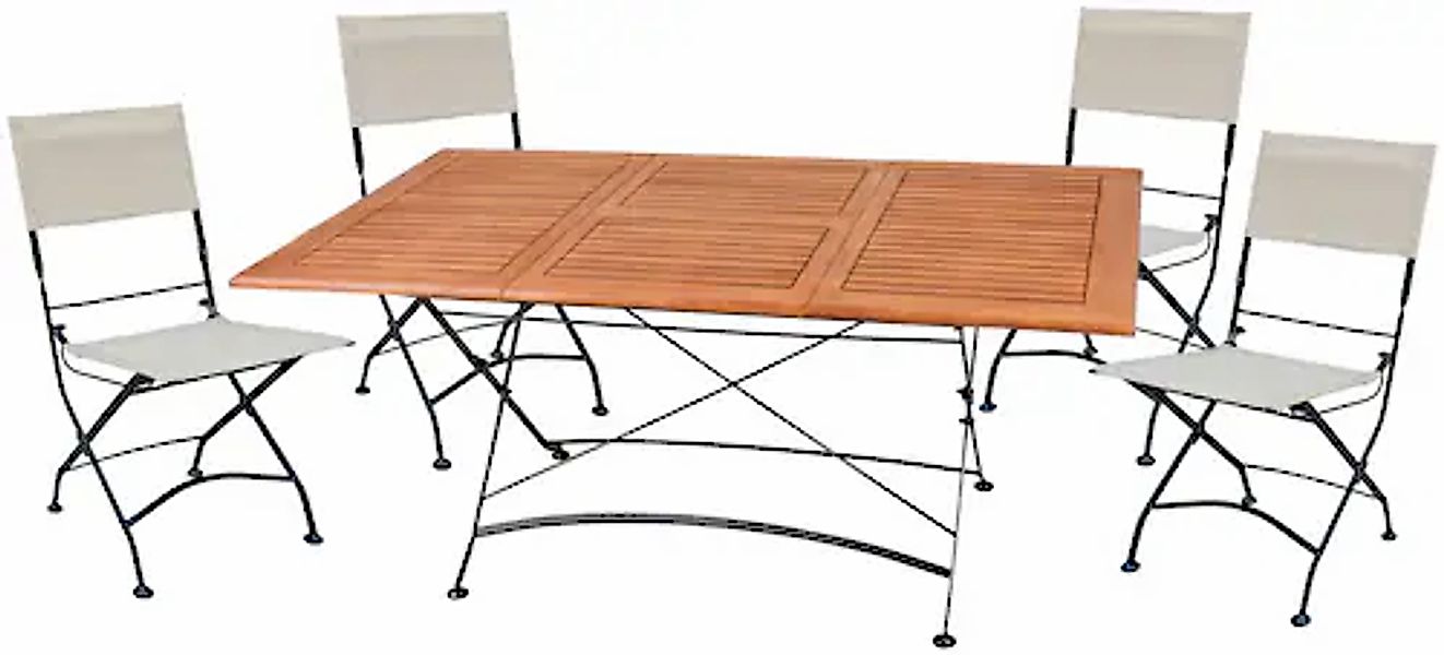 Garden Pleasure Garten-Essgruppe »TRIEST« 5 Stk. tlg. mit leicht ausziehbar günstig online kaufen