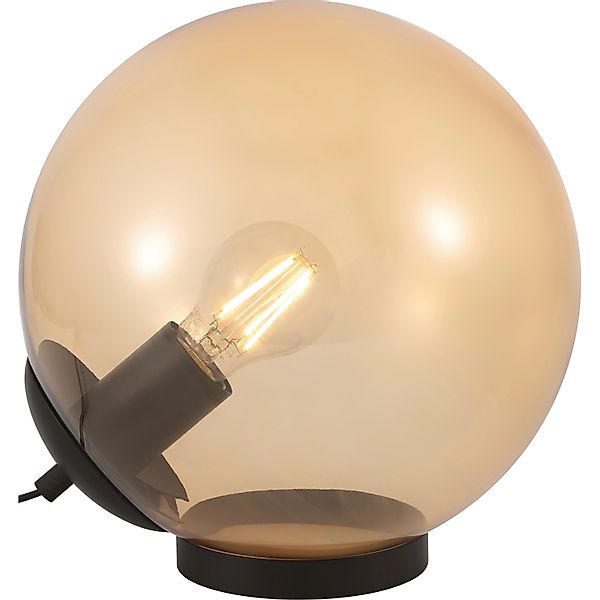 Tischleuchte Glas Bernsteinfarben H: 25,5 cm Ø 25 cm günstig online kaufen