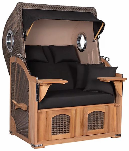 Strandkorb Amrum Teak PE grey Dessin 548 günstig online kaufen