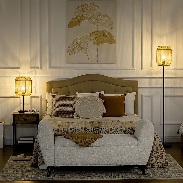 HOMCOM Stehlampe 2er-Stehlampenset mit 1 Tischleuchte, 1 Stehlampe, für Woh günstig online kaufen