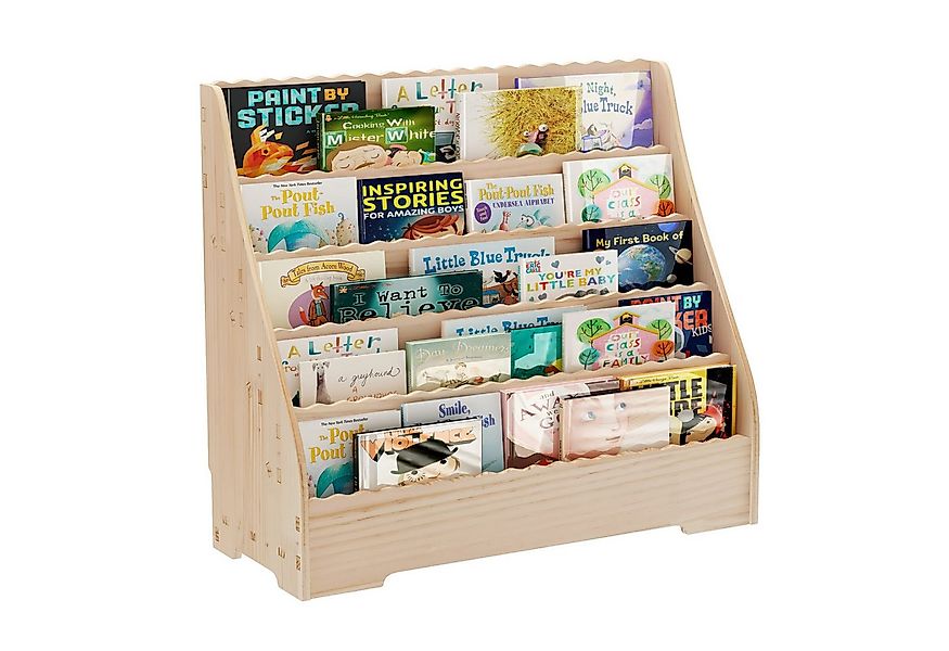 GarveeMore Bücherregal 5-Tier Kinder Bücherregal,hölzernes Kinder Buch Rack günstig online kaufen