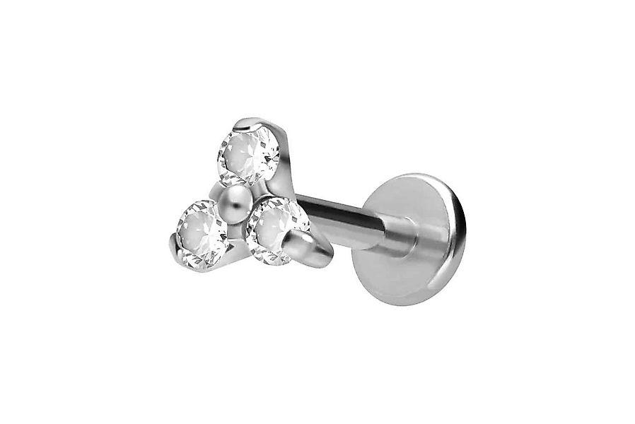 PIERCINGLINE Piercing-Set Titan Labret mit Innengewinde KRISTALLBLUME (Labr günstig online kaufen