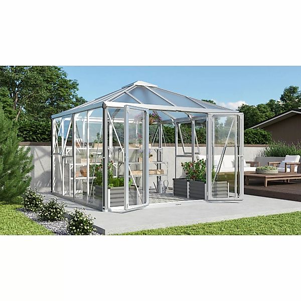 Vitavia Gewächshaus Fortuna - Jack Roof Alu ESG/HKP 317 cm x 321,5 cm x 264 günstig online kaufen