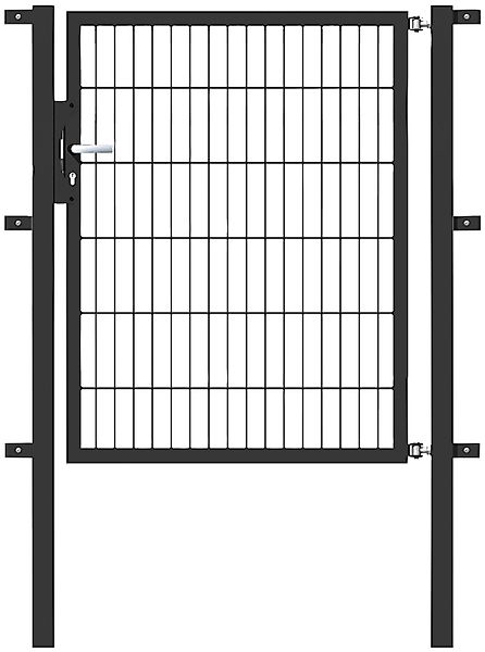 Metallzaun Einzeltor für Doppelstabmatte Grün z. Einbetonieren 120 cm x 150 günstig online kaufen
