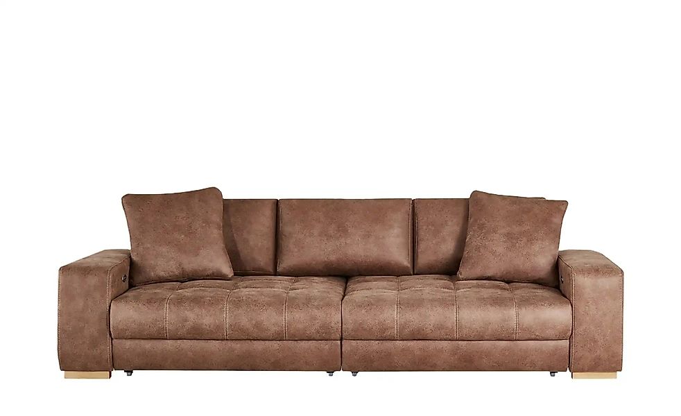 bobb Big Sofa Lederoptik - elektr. Sitztiefenverstellung Caro ¦ braun ¦ Maß günstig online kaufen