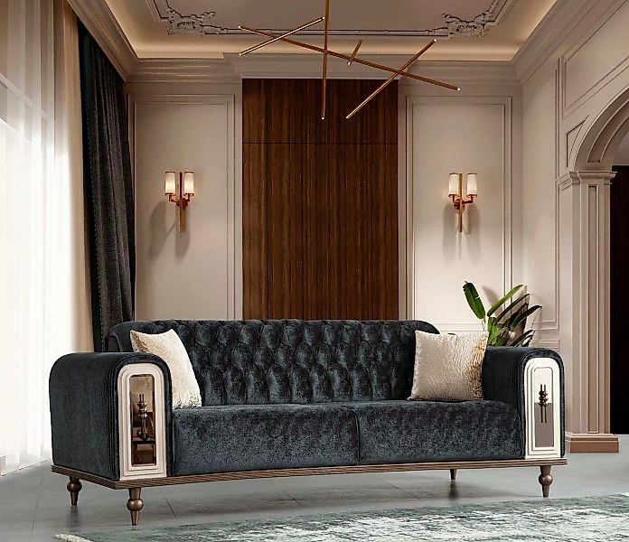 JVmoebel Sofa Luxus Dreisitzer Sofa 3 Sitzer Stoff Sofas Design Beige, Made günstig online kaufen