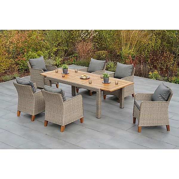 MERXX Garten-Essgruppe »Avellino« 7 Stk. tlg. inkl. Auflagen günstig online kaufen