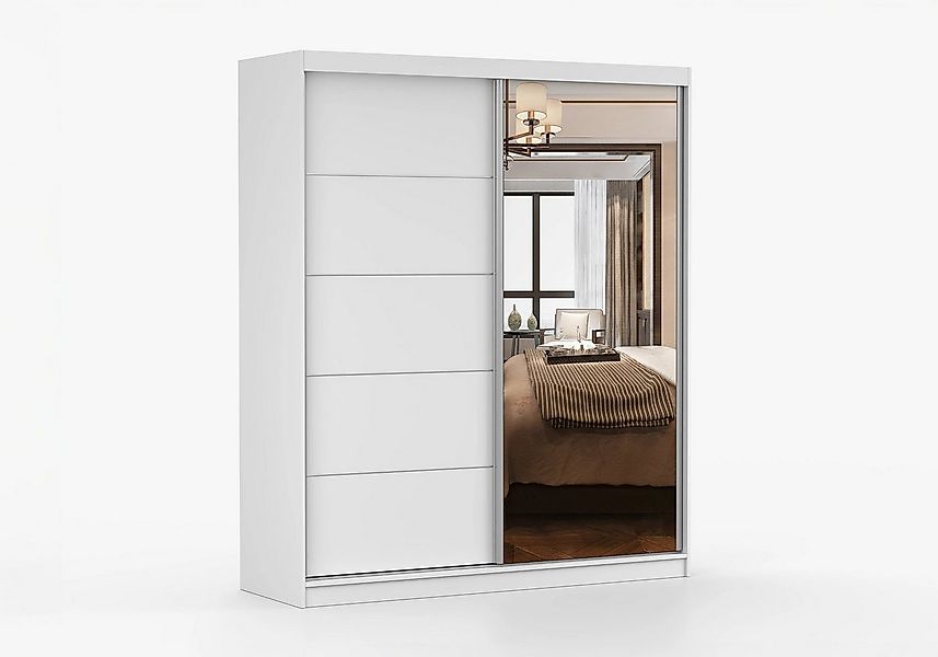 imoebel24 Schwebetürenschrank BELLA 03 183 cm - Weiss Matt / Weiss günstig online kaufen