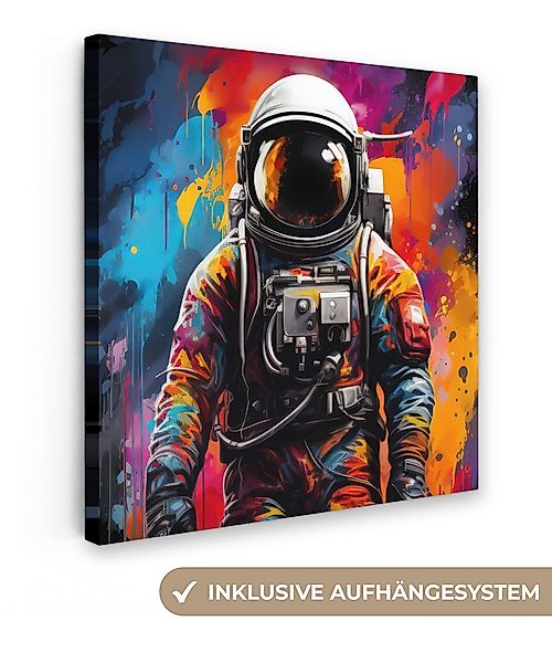 OneMillionCanvasses® Leinwandbild Astronaut - Graffiti - Schwarz - Farben, günstig online kaufen