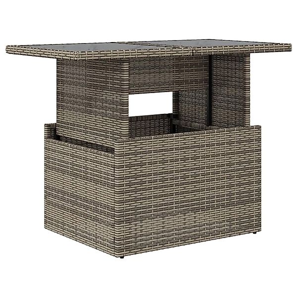vidaXL Gartentisch mit Glasplatte Grau 100x55x73 cm Poly Rattan 366121 günstig online kaufen