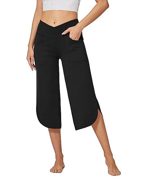 G4Free Yogahose Damen Weites Bein Caprihose High Waist 3/4 Straighthose Som günstig online kaufen