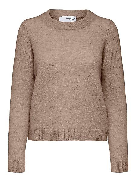 SELECTED Weicher Woll Pullover Damen Beige günstig online kaufen
