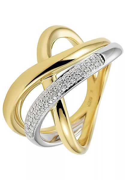 JOBO Diamantring, 585 Gold bicolor mit 61 Diamanten günstig online kaufen