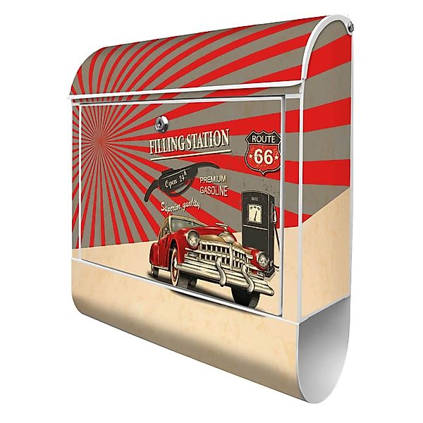 Banjado Design Briefkasten Weiß Pulverbeschichtet 39x47x14cm 2 Schlüssel Mi günstig online kaufen