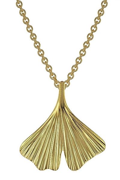 trendor Kette mit Anhänger Damen-Halskette mit Ginkgo-Anhänger Gold auf Sil günstig online kaufen