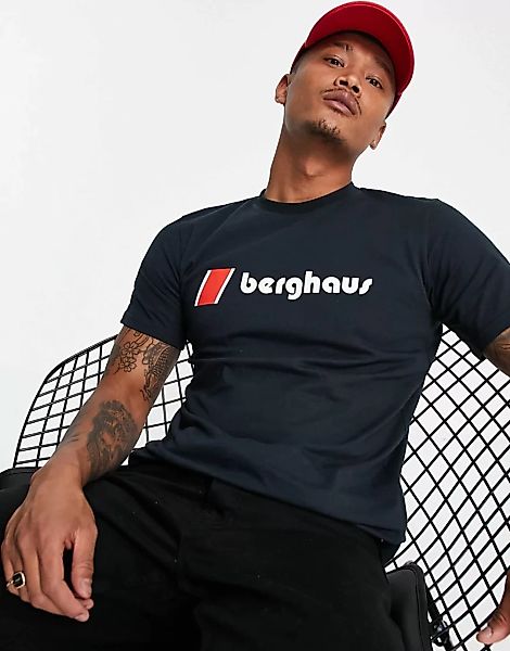Berghaus – Schwarzes Heritage-T-Shirt mit Logo vorn günstig online kaufen