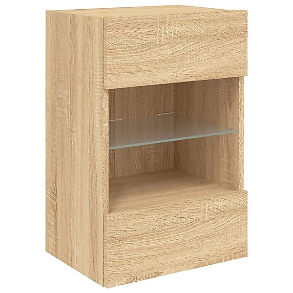 vidaXL TV-Wand TV-Wandschrank mit LED-Leuchten Sonoma-Eiche günstig online kaufen