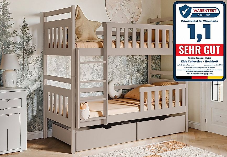 Kids Collective Hochbett 80x180, 90x200 cm mit 2 Schubladen Kinderbett mit günstig online kaufen