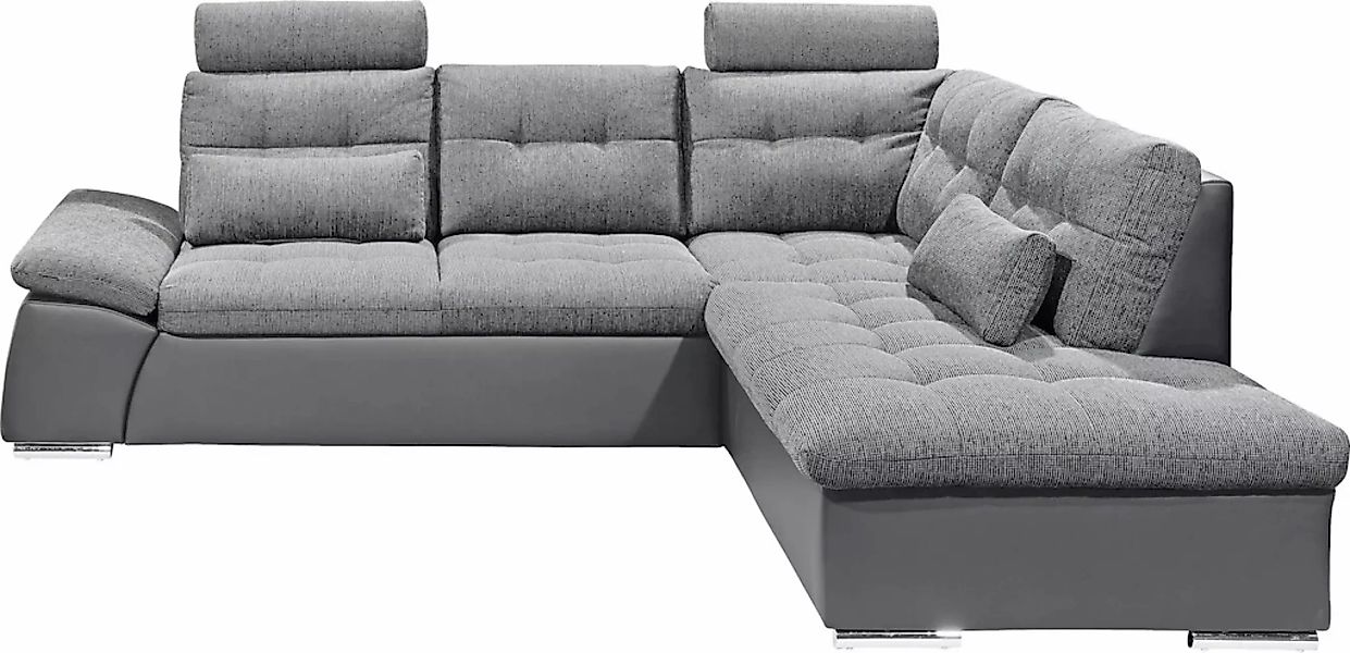 ED EXCITING DESIGN Ecksofa "Jakarta L-Form", mit Bettfunktion, Armteilverst günstig online kaufen