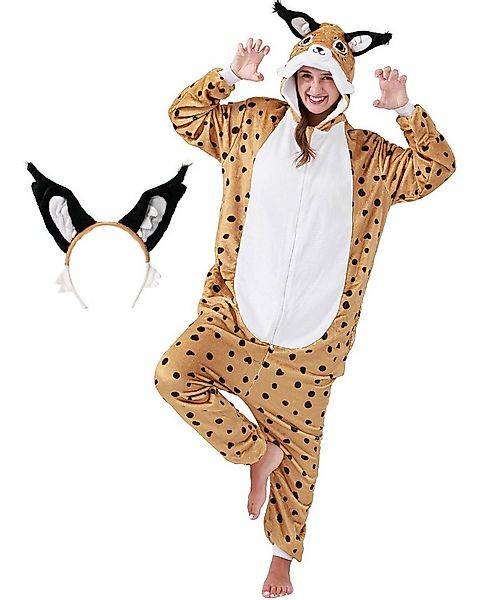 Corimori Partyanzug Flauschiges Luchs-Kostüm mit Haarreif, Jumpsuit, Pyjama günstig online kaufen