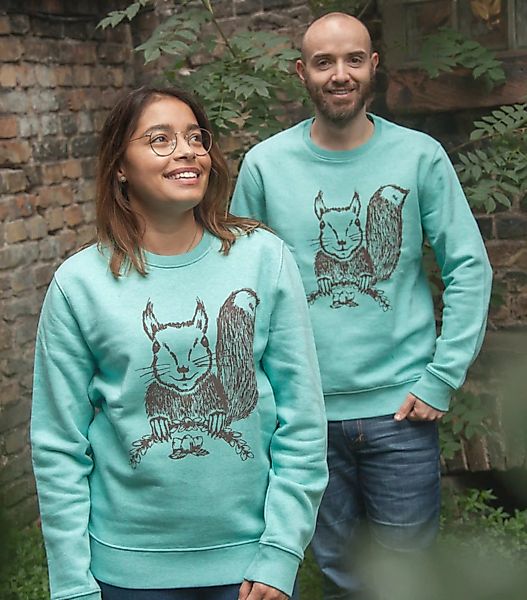 Ella Eichhorn / Squirrel - Fair Wear Unisex Sweater - Heather Mint günstig online kaufen