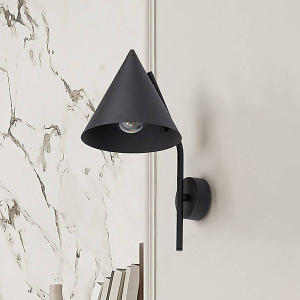 Wandleuchte Cono, 1-flammig, schwarz, E27 günstig online kaufen