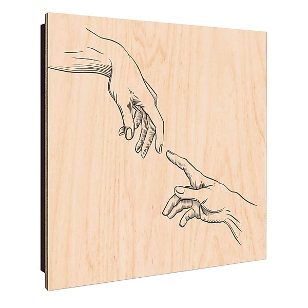 Banjado Großer Schlüsselkasten Holz 30x30cm Schwarz Scharnier Links 50 Hake günstig online kaufen