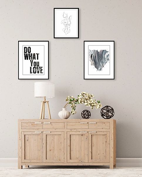 queence Bild »Love«, Abstrakt-Schwarz-Weiß-Fashion-Mode-Magazincover-Frau-B günstig online kaufen