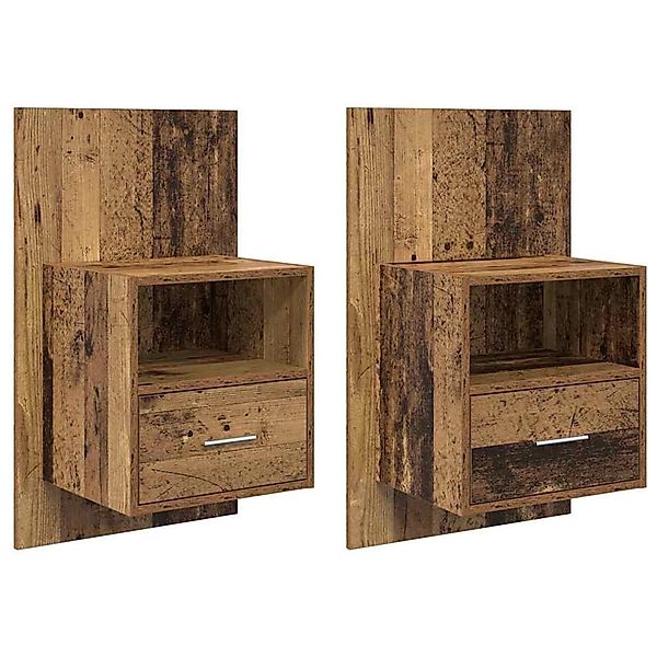 vidaXL Bettschrank 2 Stk Altholz 48,5 x 32,5 x 80 cm Holzwerkstoff 880495 günstig online kaufen