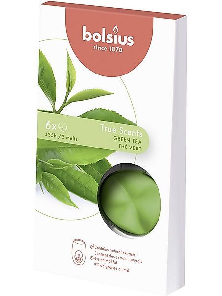 Bolsius Duftkerze Bolsius True Scents - Wax Melts, Grüner Tee, 6er günstig online kaufen